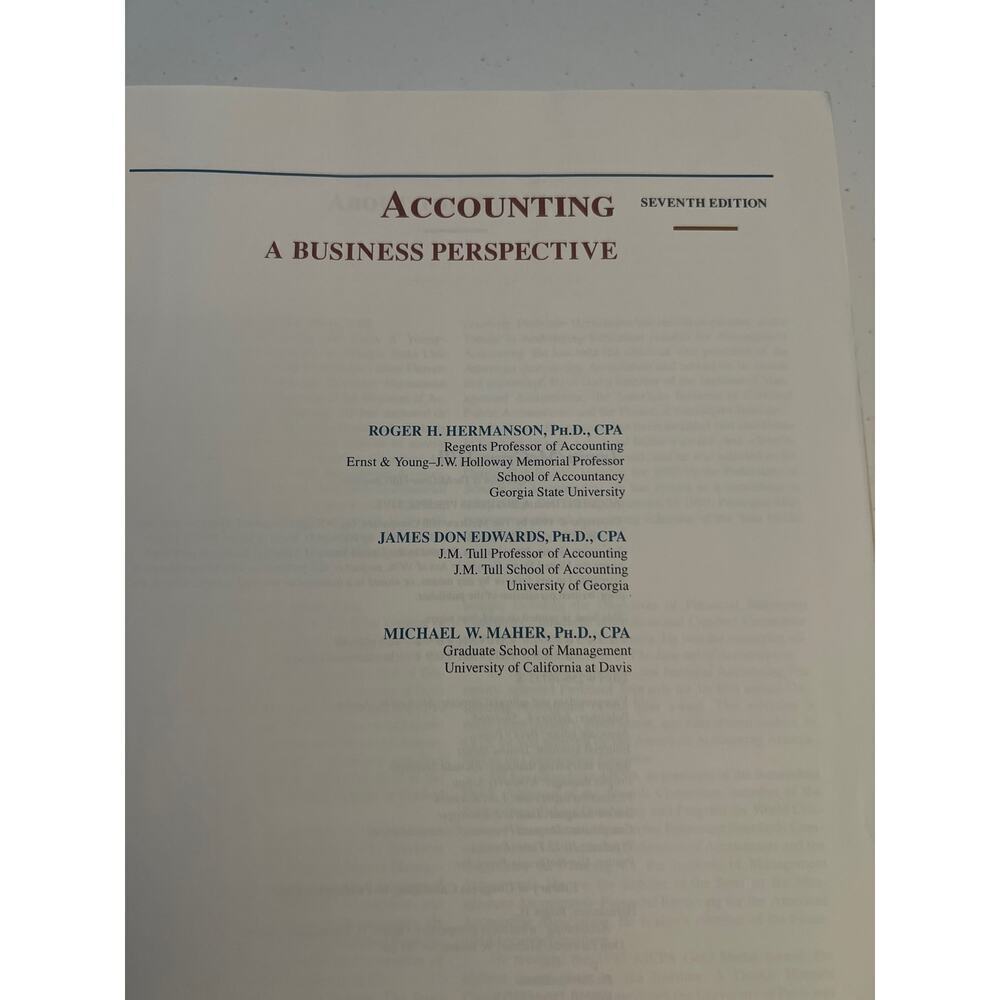 Financial Accounting: A Business Perspective by Roger H. Hermanson - Picture 3 of 10